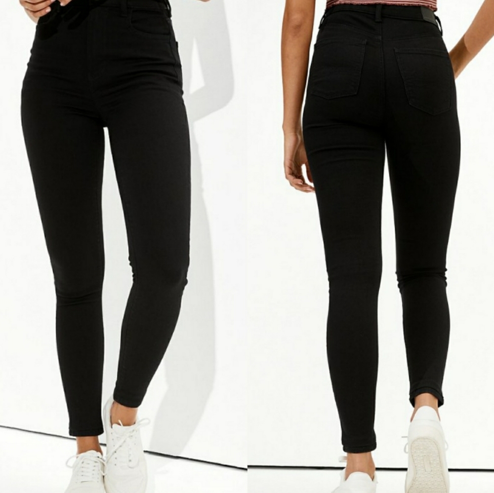 ❤️ American Eagle Highest Rise Next Level Stretch Jegging Black 16 33 33W